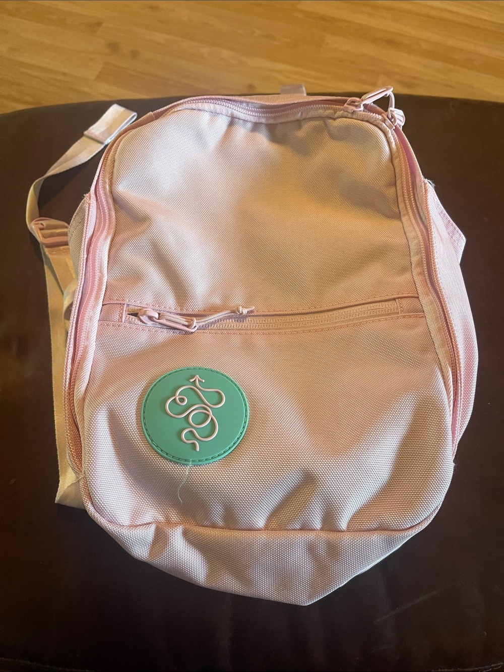 Baboon to the moon Pink Women’s Casual Backpack with Teal Accent
